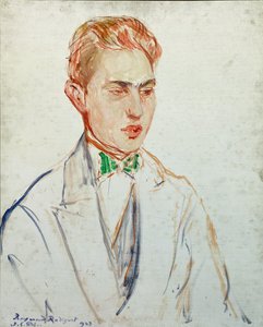 Tanulmány Raymond Radiguet (1902-23) 1923-as portréjához (olaj, kártya)